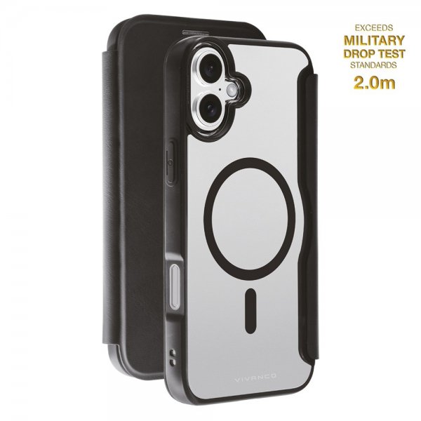 Vivanco iPhone 16 Plus Cover Mag Wallet Sort