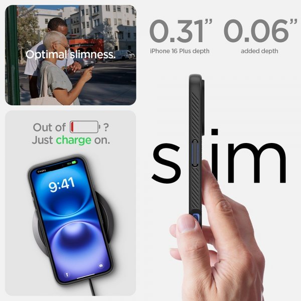 Spigen iPhone 16 Plus Cover Liquid Air Matte Black