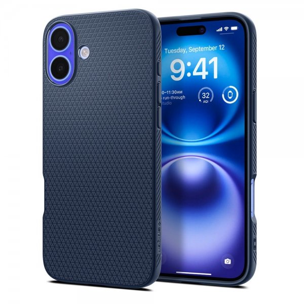 Spigen iPhone 16 Plus Cover Liquid Air Navy Blue