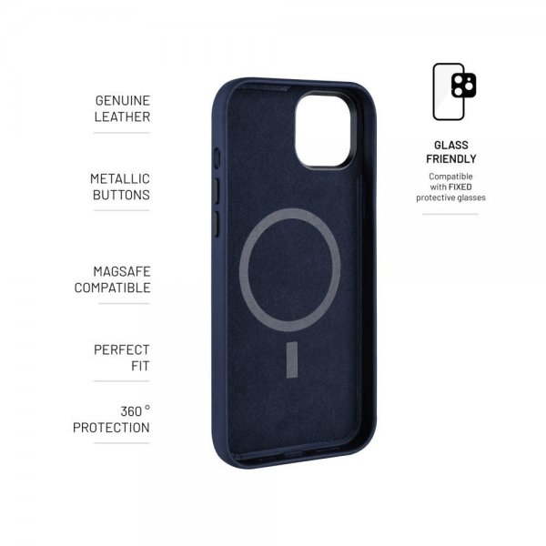 Fast iPhone 16 Plus Cover MagLeather Blå