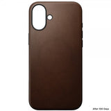 Nomad iPhone 16 Plus Cover Modern Leather Case Brun