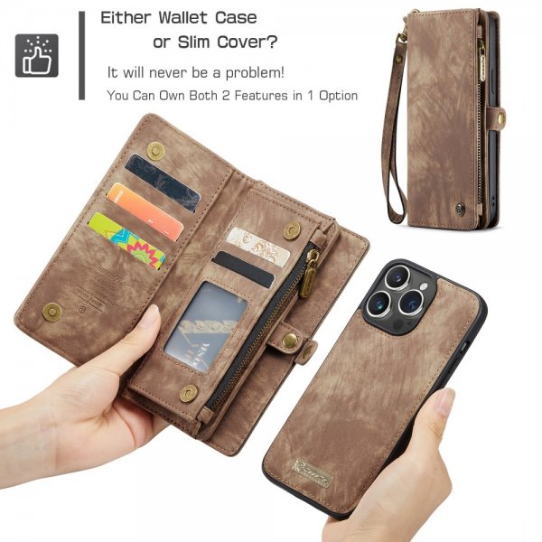 CaseMe iPhone 16 Pro Etui 008 Series Aftageligt Cover Brun