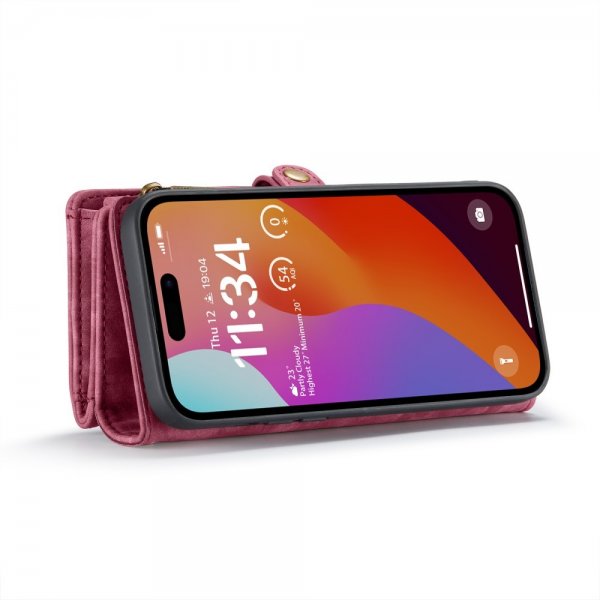 CaseMe iPhone 16 Pro Cover 008 Series Aftagelig Taske Rød