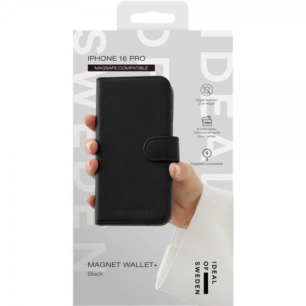 Ideal of Sweden iPhone 16 Pro Cover Magnet Wallet+ MagSafe Sort