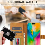 Lc.Imeeke iPhone 16 Pro Cover med Kortlomme og Stativfunktion Lysebrun