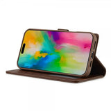Lc.Imeeke iPhone 16 Pro Cover med Kortlomme Standerfunktion Mørkebrun
