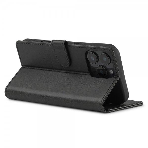 Lc.Imeeke iPhone 16 Pro Cover med Kortlomme Standerfunktion Sort