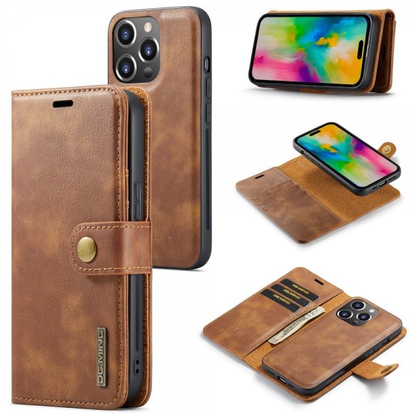 Dg.Ming iPhone 16 Pro Cover med Aftageligt Cover Brun
