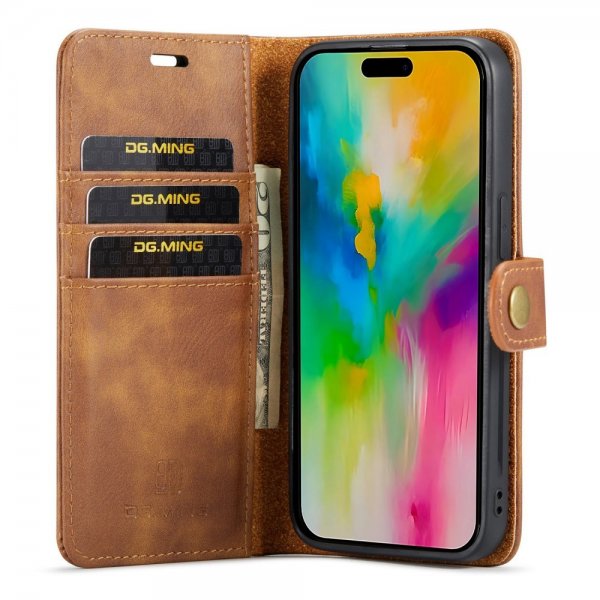 Dg.Ming iPhone 16 Pro Cover med Aftageligt Cover Brun