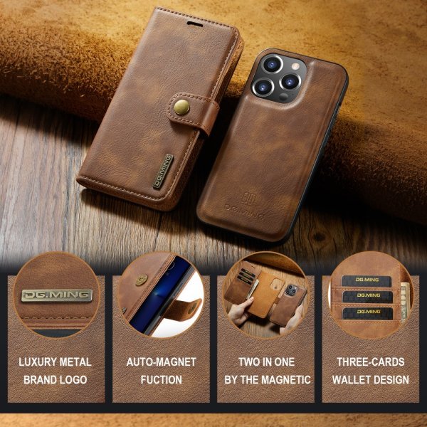 Dg.Ming iPhone 16 Pro Cover med Aftageligt Cover Brun