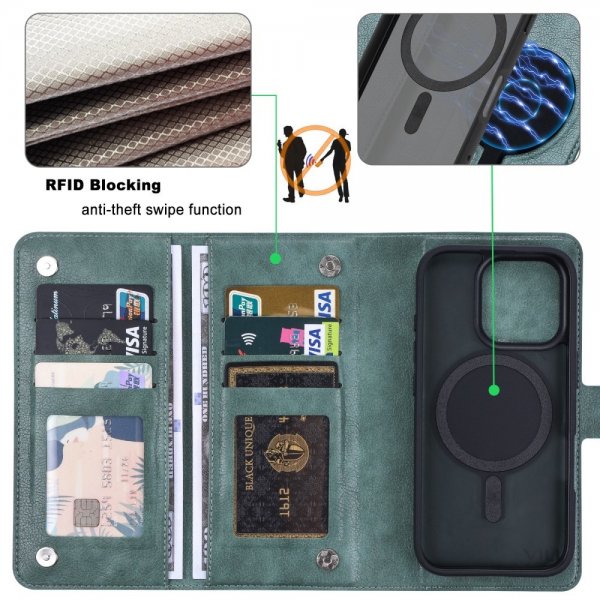 VILI iPhone 16 Pro Cover med Aftageligt Skal GV Series MagSafe Grøn
