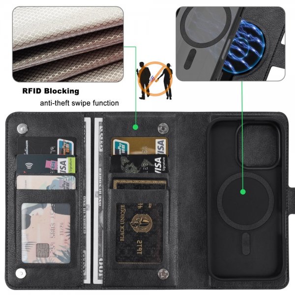 VILI iPhone 16 Pro Etui med Aftageligt Cover GV Series MagSafe Sort