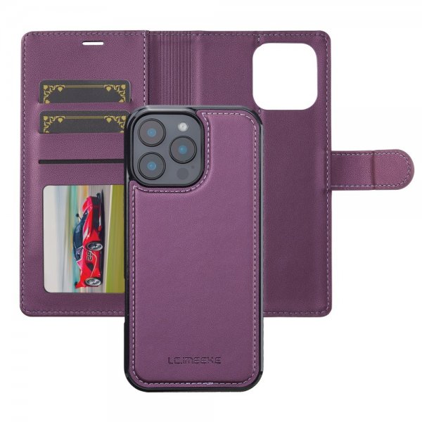 Lc.Imeeke iPhone 16 Pro Cover med Aftageligt Cover L2 Series MagSafe Lilla