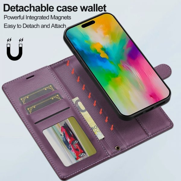 Lc.Imeeke iPhone 16 Pro Cover med Aftageligt Cover L2 Series MagSafe Lilla