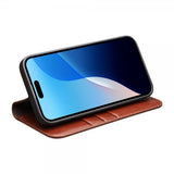 Qialino iPhone 16 Pro Max Etui Ægte Læder Brun