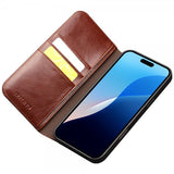 Qialino iPhone 16 Pro Max Etui Ægte Læder Brun