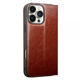 Qialino iPhone 16 Pro Max Etui Ægte Læder Brun
