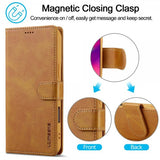 Lc.Imeeke iPhone 16 Pro Max Etui med Kortlomme Standerfunktion Lysebrun