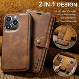 Dg.Ming iPhone 16 Pro Max Etui med Aftagelig Skal Brun