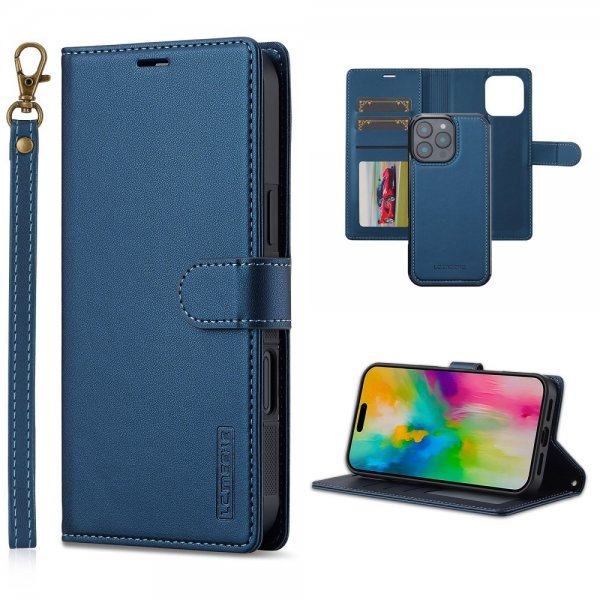 Lc.Imeeke iPhone 16 Pro Max Etui med Aftagelig Skal L2 Series MagSafe Blå
