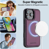 Lc.Imeeke iPhone 16 Pro Max Etui med Aftageligt Cover L2 Series MagSafe Lilla