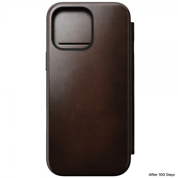 Nomad iPhone 16 Pro Max Modern læderfolie, Horween Rustik Brun