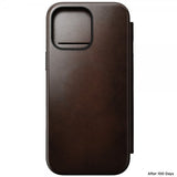 Nomad iPhone 16 Pro Max Modern læderfolie, Horween Rustik Brun