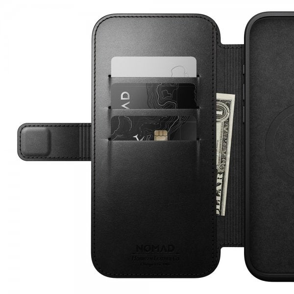 Nomad iPhone 16 Pro Max Cover Modern Læder Folio Horween Sort