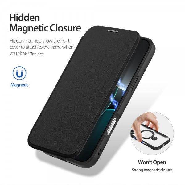 Dux Ducis iPhone 16 Pro Max Cover Skin X Pro Series Kickstand MagSafe Sort
