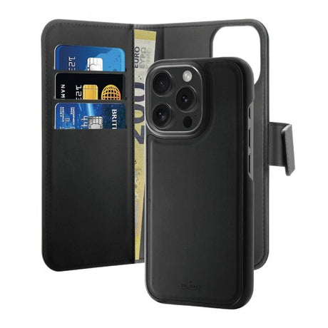Puro iPhone 16 Pro Max Cover Wallet Detachable 2 i 1 Sort