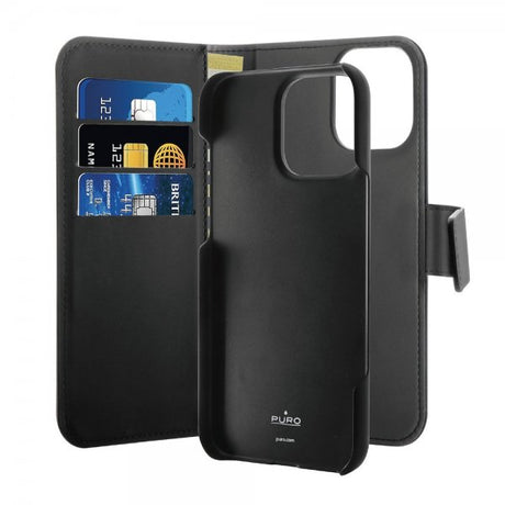 Puro iPhone 16 Pro Max Cover Wallet Detachable 2 i 1 Sort