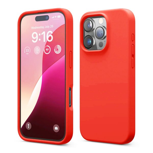 Rvelon iPhone 16 Pro Max Cover Silikone Rød