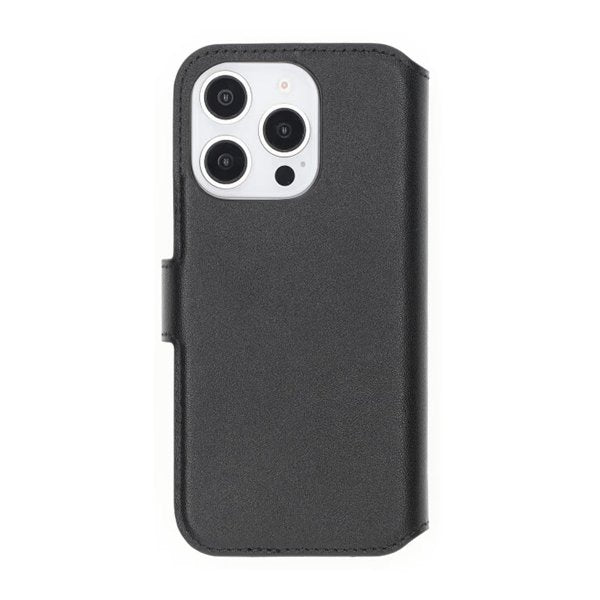 Rvelon iPhone 16 Pro Max Etui Ægte Læder Kortlomme Sort