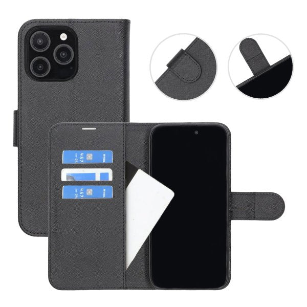 iPhone 16 Pro Max Etui med Støtteben Sort