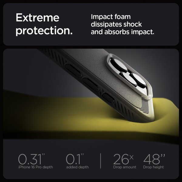 Spigen iPhone 16 Pro Max Cover Rugged Armor MagFit Grå