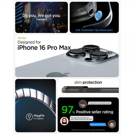 Spigen iPhone 16 Pro Max Cover Thin Fit MagFit Gunmetal