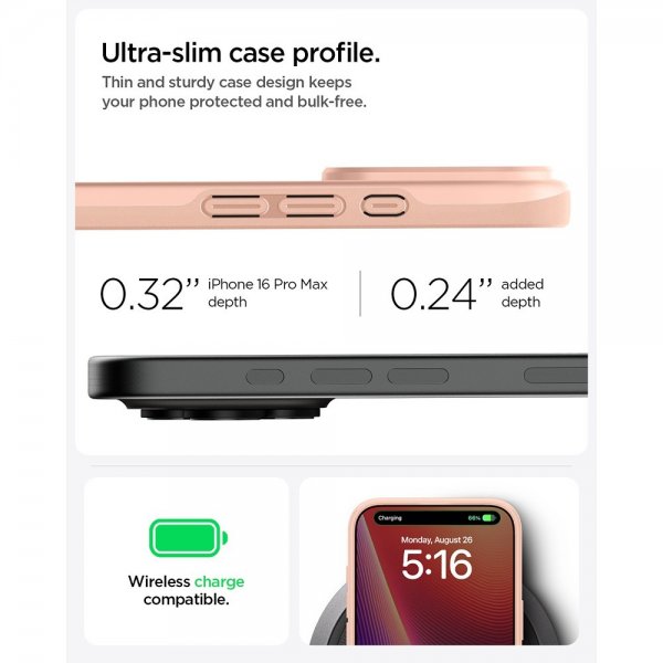 Spigen iPhone 16 Pro Max Cover Thin Fit MagFit Rose Titanium