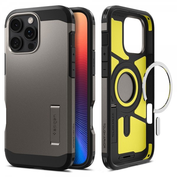 Spigen iPhone 16 Pro Max Cover Tough Armor MagFit Gunmetal
