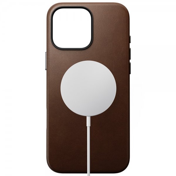 Nomad iPhone 16 Pro Max Cover Traditional Leather Case Brun