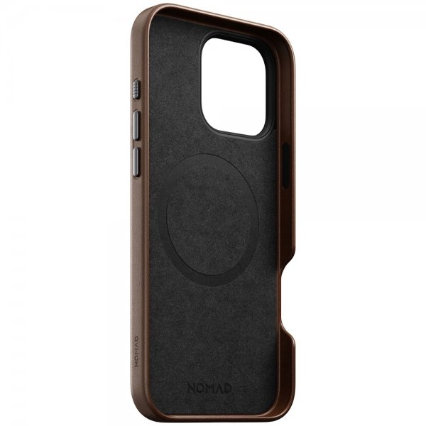 Nomad iPhone 16 Pro Max Cover Traditional Leather Case Brun