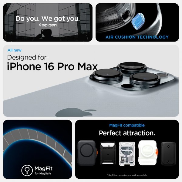 Spigen iPhone 16 Pro Max Cover Ultra Hybrid Zero One MagFit Hvid