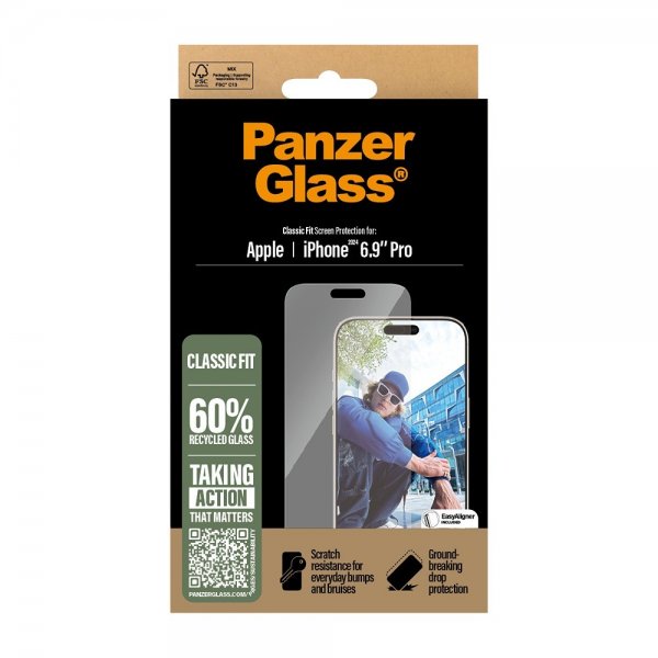 PanzerGlass iPhone 16 Pro Max Skærmbeskyttelse Classic Fit EasyAligner
