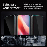 Spigen iPhone 16 Pro Max/iPhone 17 Pro Max Skærmbeskyttelse GLAS.tR EZ Fit Privacy 2-pak
