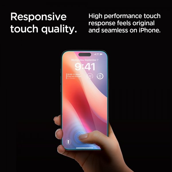 Spigen iPhone 16 Pro Max/iPhone 17 Pro Max Skærmbeskyttelse GLAS.tR EZ Fit Privacy 2-pak