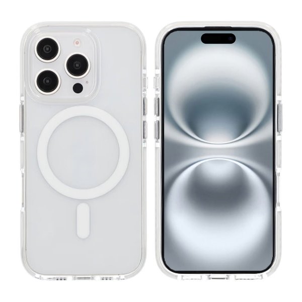 iPhone 16 Pro Cover Stødsikkert MagSafe Hvidt