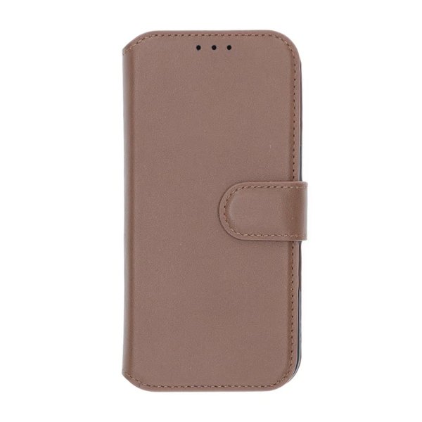 Rvelon iPhone 16 Pro Etui Ægte læder Kortplads Brun
