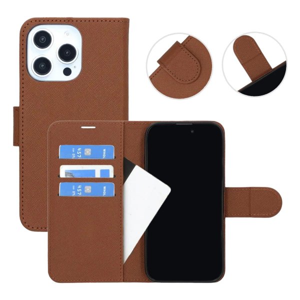 iPhone 16 Pro Cover med Stativ Brun