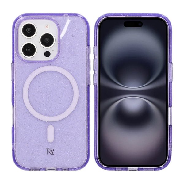Rvelon iPhone 16 Pro Cover Glitter MagSafe Lilla