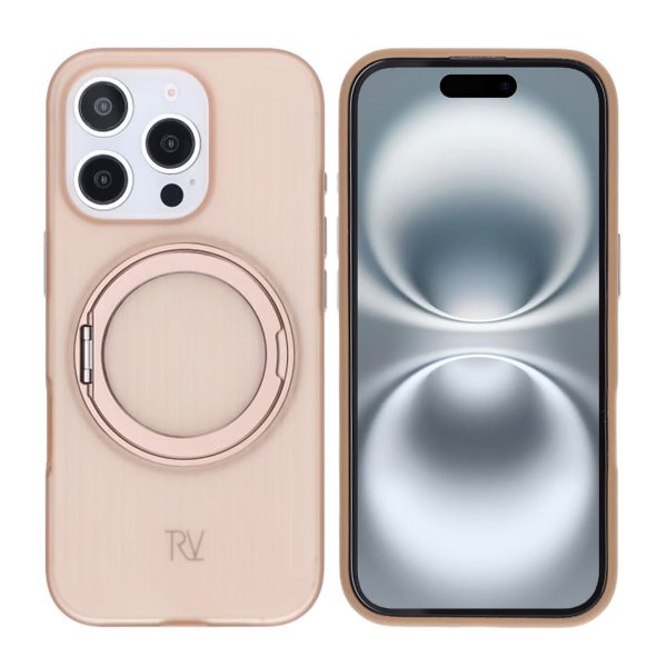 Rvelon iPhone 16 Pro Cover Roterbart MagSafe Stativ Brun