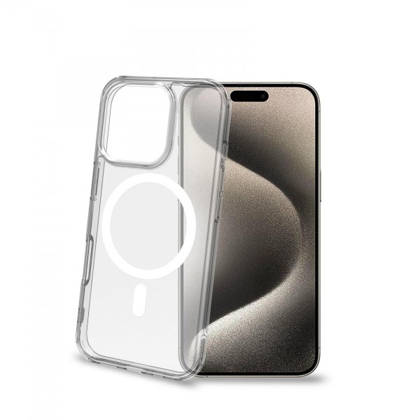 Celly iPhone 16 Pro Cover GELSKINMAG MagSafe Transparent Hvid